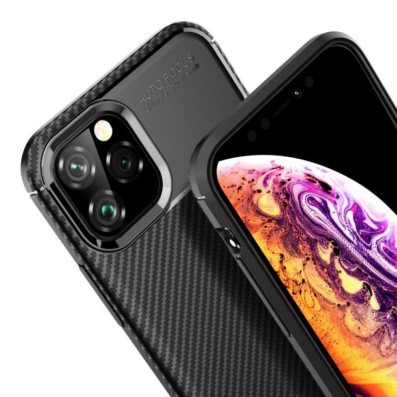 Hülle iPhone 11 Pro Schwarz Flexible Kohlefasertextur