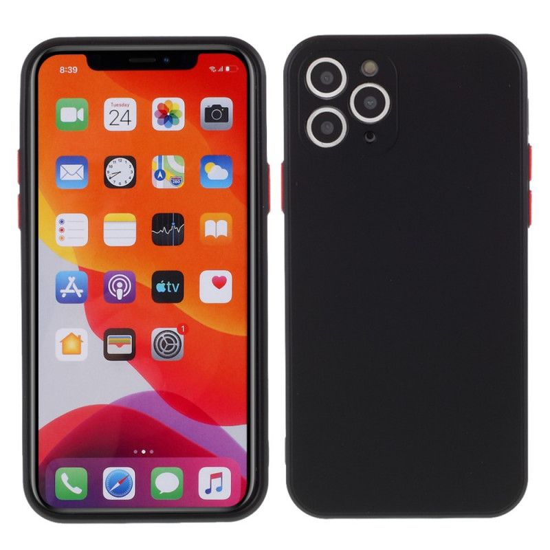 Hülle iPhone 11 Pro Schwarz Flexible Silikonfarbene Knöpfe