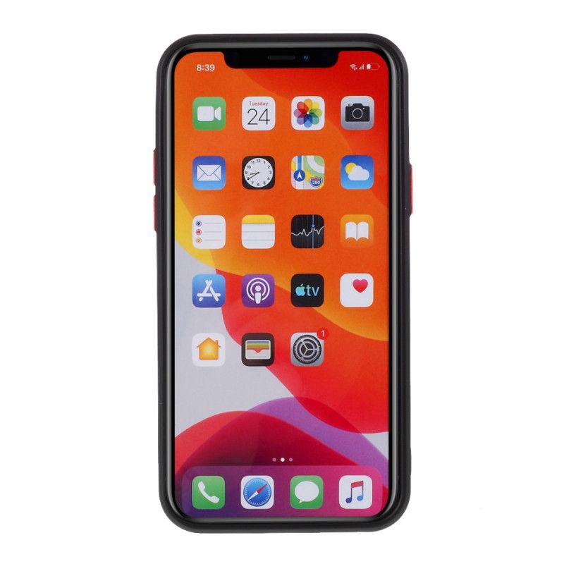 Hülle iPhone 11 Pro Schwarz Flexible Silikonfarbene Knöpfe