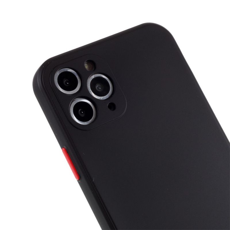 Hülle iPhone 11 Pro Schwarz Flexible Silikonfarbene Knöpfe