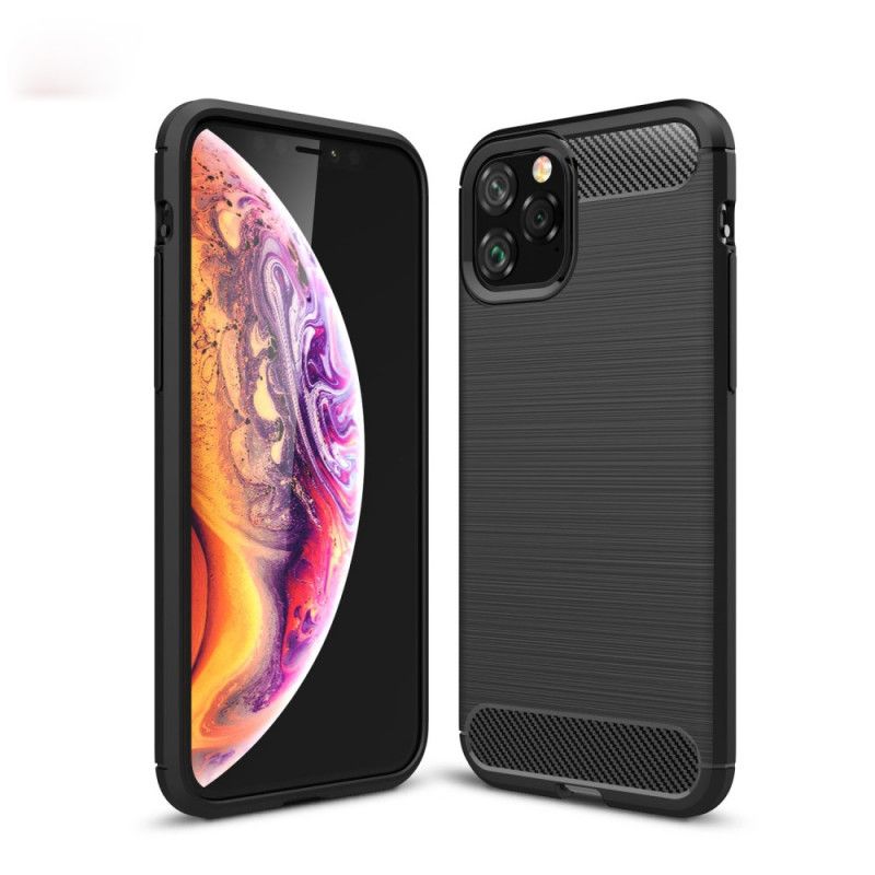 Hülle iPhone 11 Pro Schwarz Gebürstete Kohlefaser