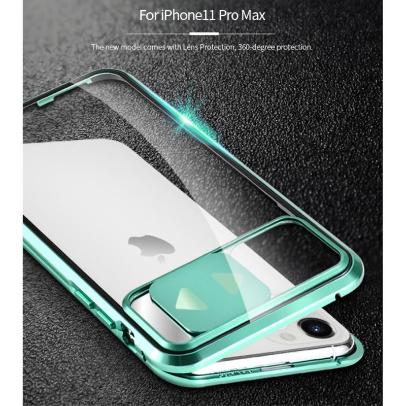 Hülle iPhone 11 Pro Schwarz Gehärtetes Spiegelglas Und Linsenabdeckung