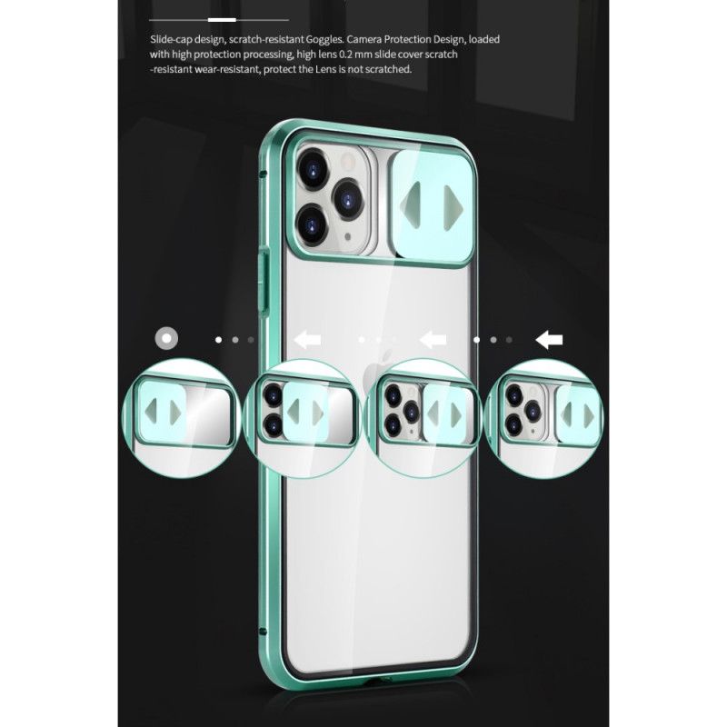 Hülle iPhone 11 Pro Schwarz Gehärtetes Spiegelglas Und Linsenabdeckung