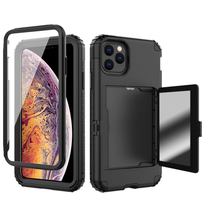 Hülle iPhone 11 Pro Schwarz Handyhülle Hybridkartenhalter Und Spiegel