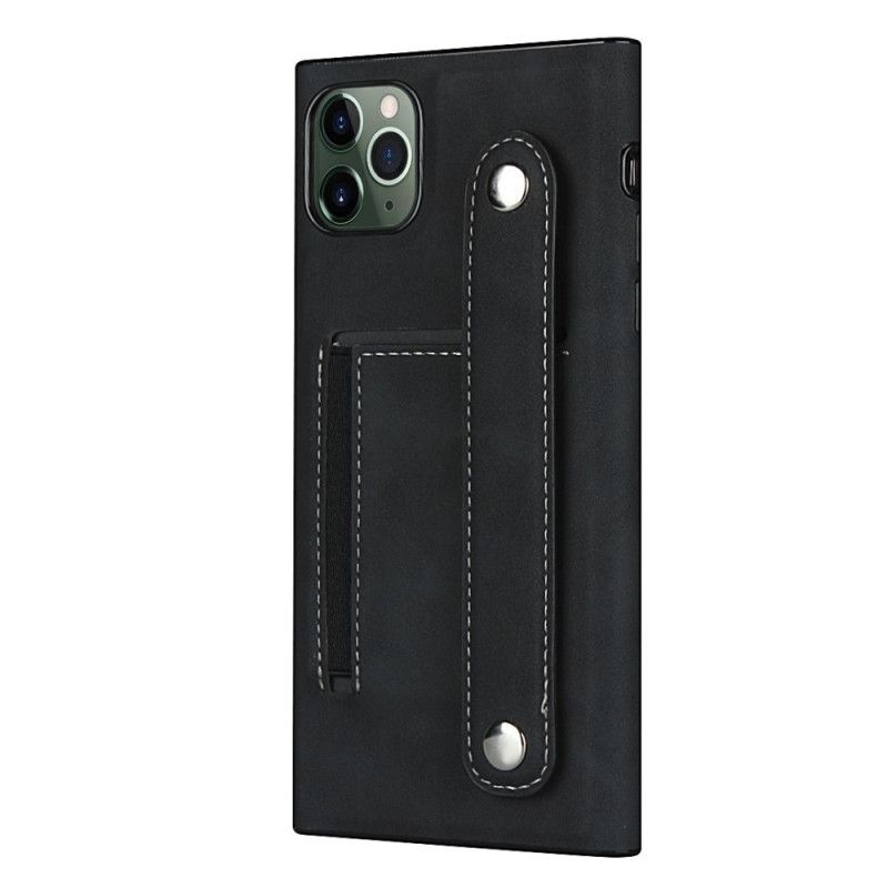 Hülle iPhone 11 Pro Schwarz Kartenhalter Und Gurt
