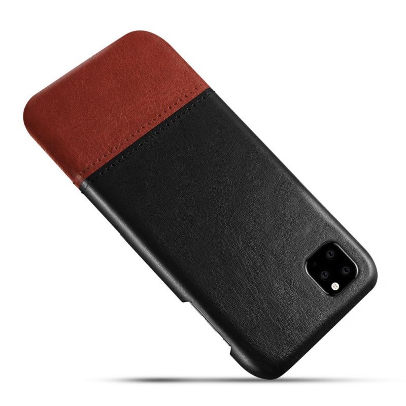 Hülle iPhone 11 Pro Schwarz Ksq Zweifarbiger Ledereffekt