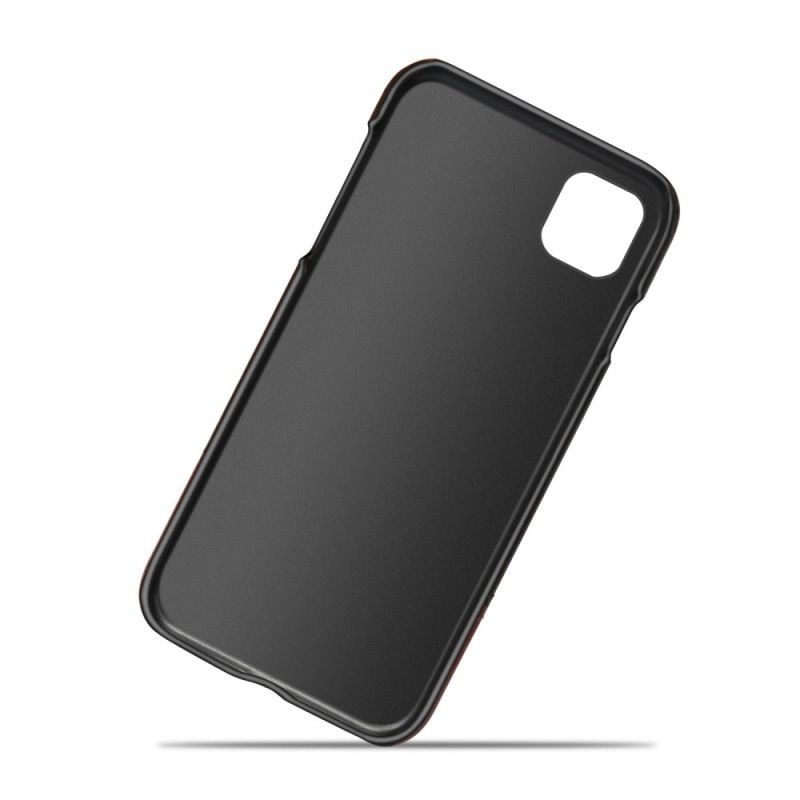 Hülle iPhone 11 Pro Schwarz Ksq Zweifarbiger Ledereffekt