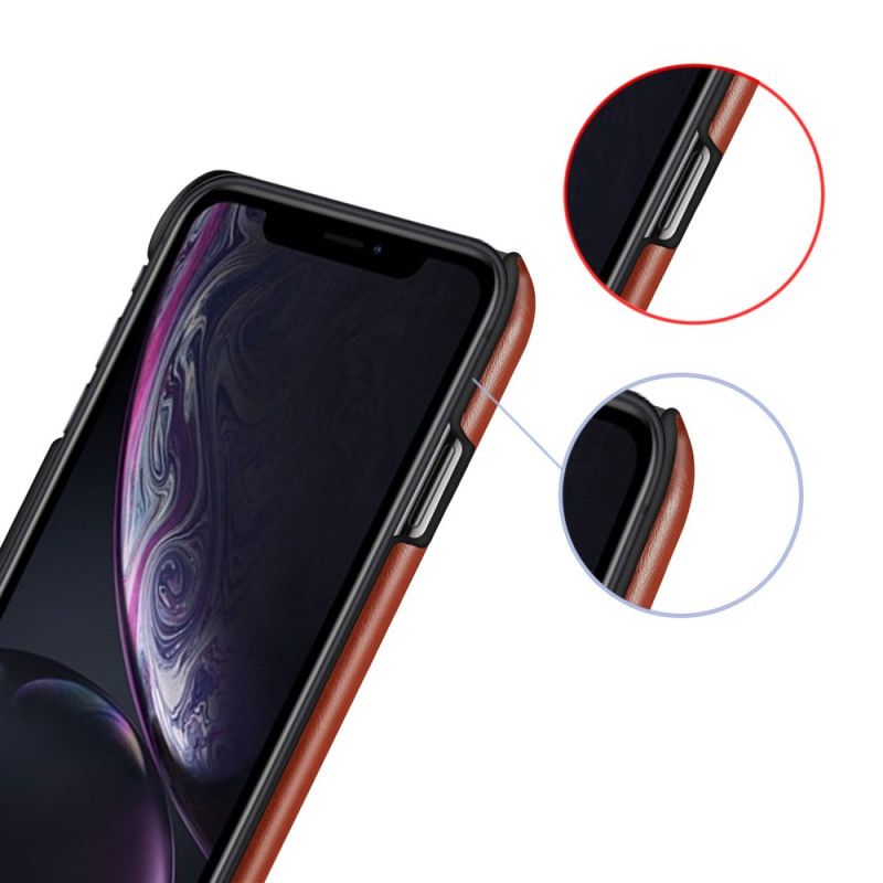 Hülle iPhone 11 Pro Schwarz Ksq Zweifarbiger Ledereffekt