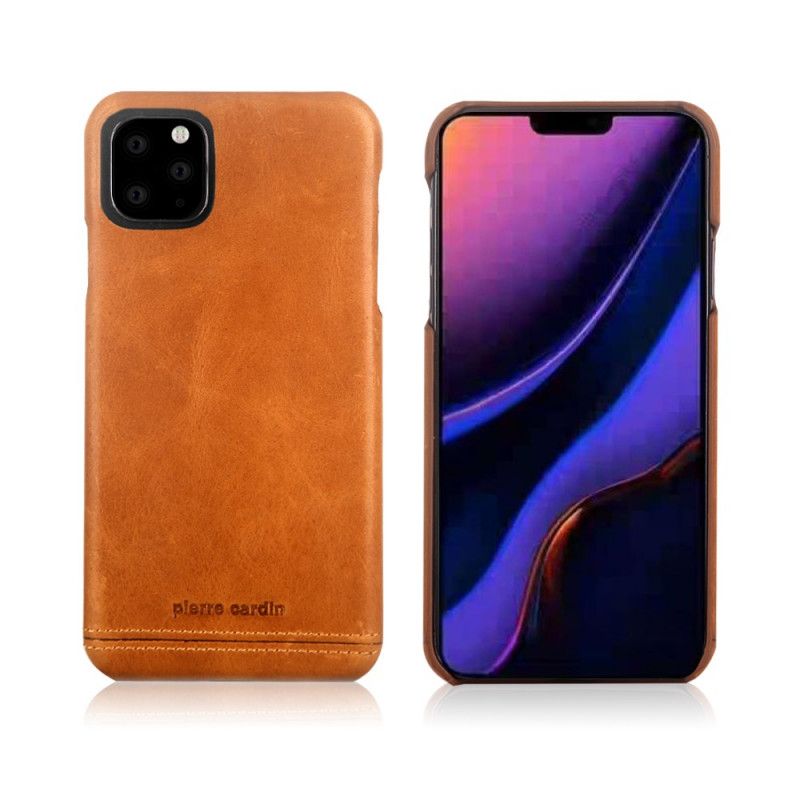 Hülle iPhone 11 Pro Schwarz Pierre Cardin Aus Echtem Leder