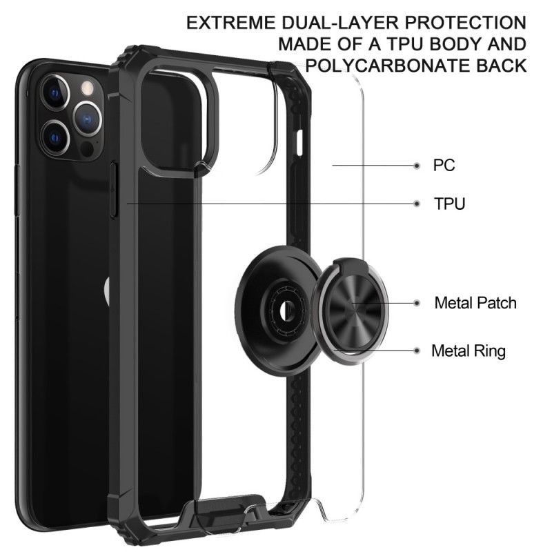 Hülle iPhone 11 Pro Schwarz Transparent Mit Stützring