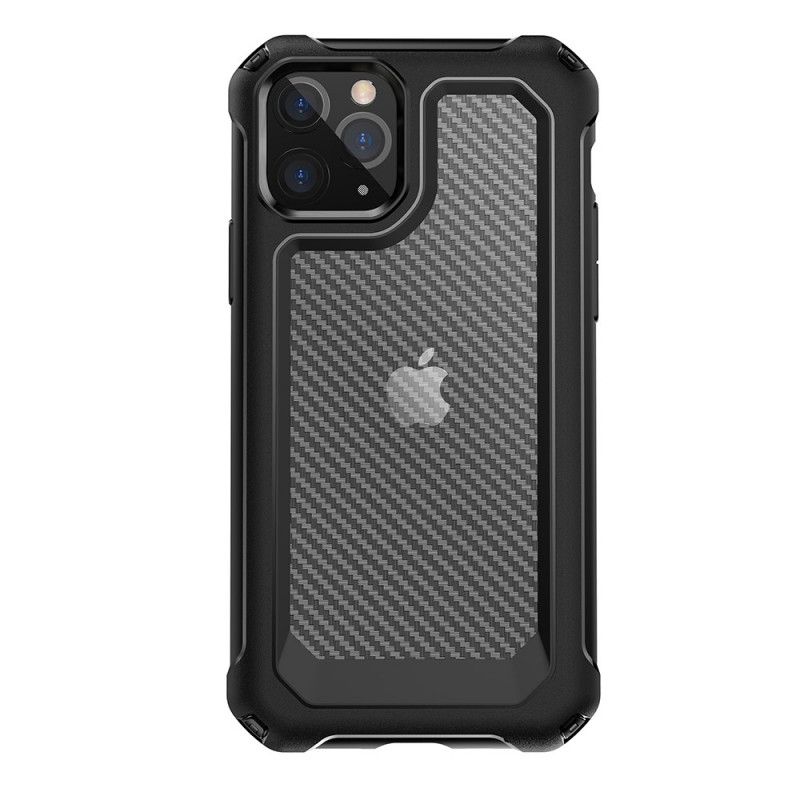 Hülle iPhone 11 Pro Schwarz Transparente Kohlefasertextur