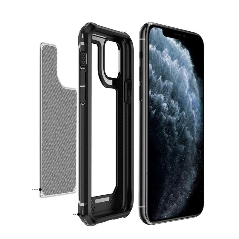 Hülle iPhone 11 Pro Schwarz Transparente Kohlefasertextur