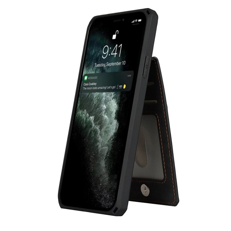 Hülle iPhone 11 Pro Schwarz Vertikaler Und Horizontaler Stützkartenhalter