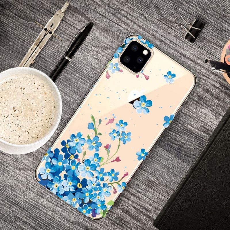 Hülle iPhone 11 Pro Strauß Blauer Blumen