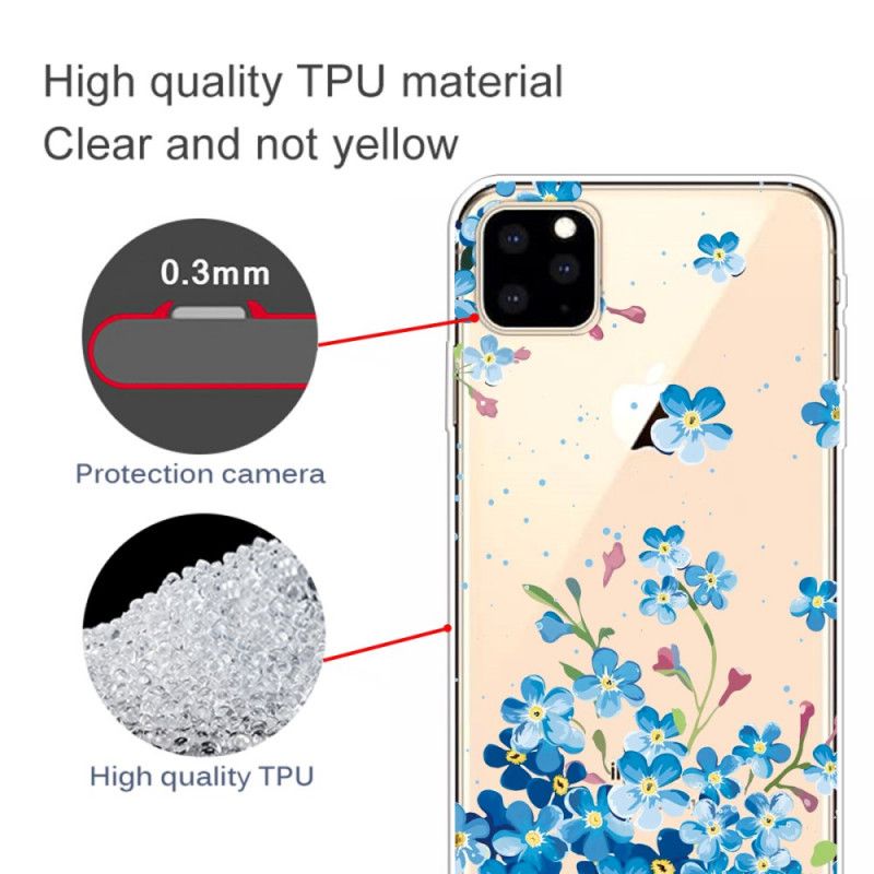 Hülle iPhone 11 Pro Strauß Blauer Blumen