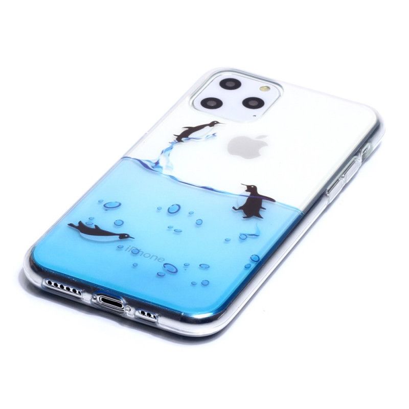 Hülle iPhone 11 Pro Transparentes Pinguinspiel