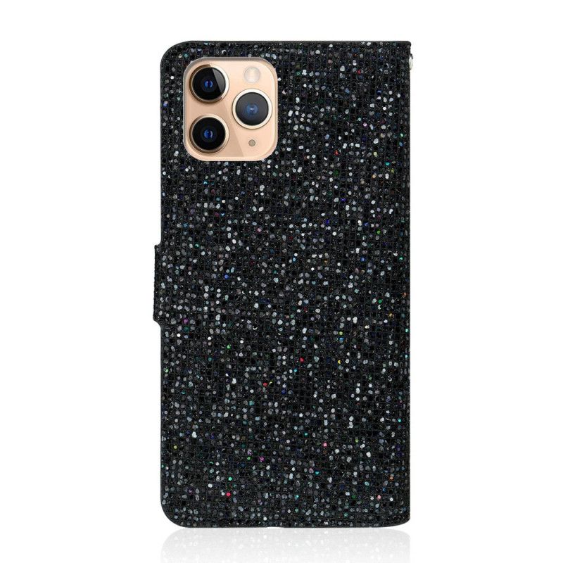 Lederhüllen Für iPhone 11 Pro Schwarz Glitzer-Design