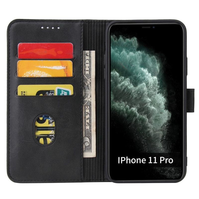 Lederhüllen Für iPhone 11 Pro Schwarz Vintage Lederstil