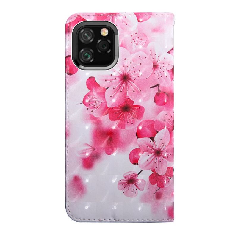Lederhüllen iPhone 11 Pro Rosa Blüten