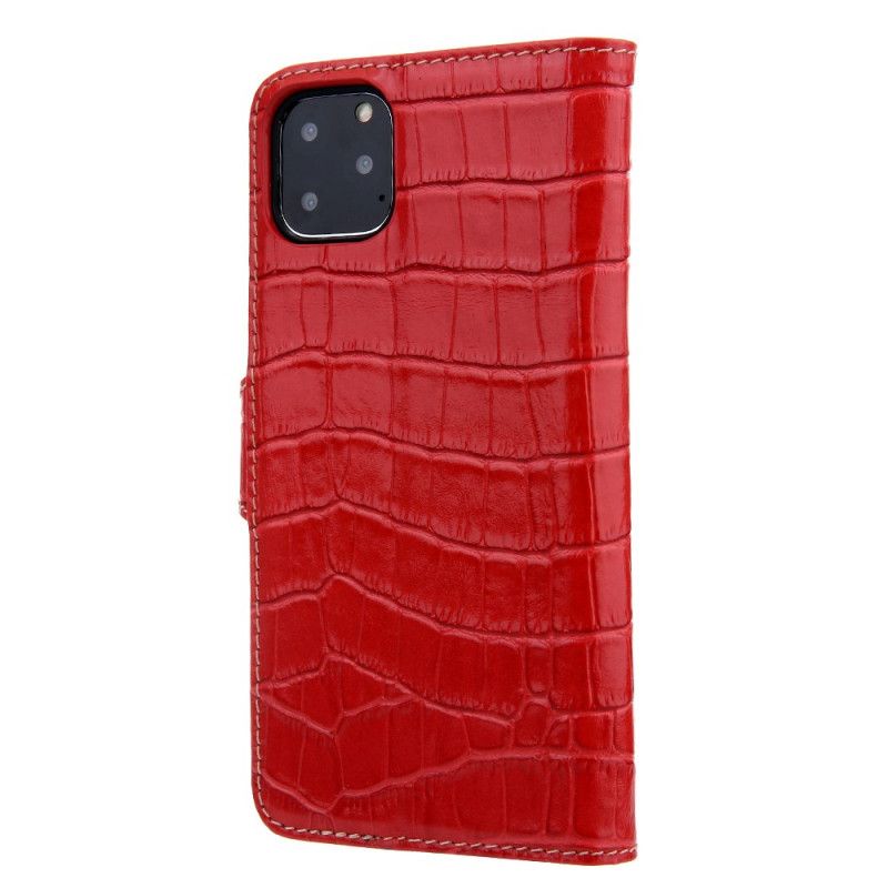 Lederhüllen iPhone 11 Pro Rot Schönes Krokodil