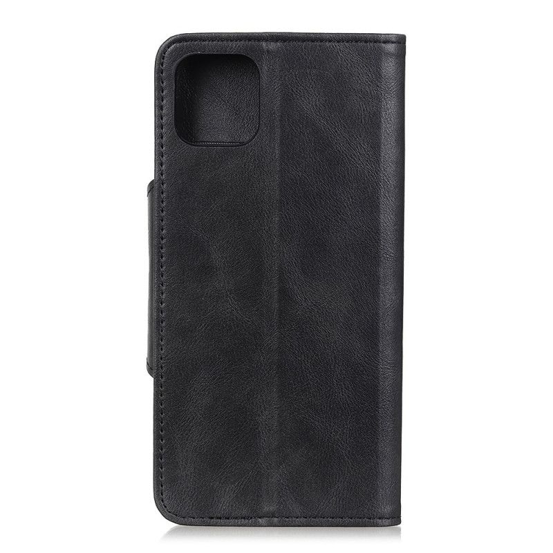 Lederhüllen iPhone 11 Pro Schwarz Knopfimitatleder