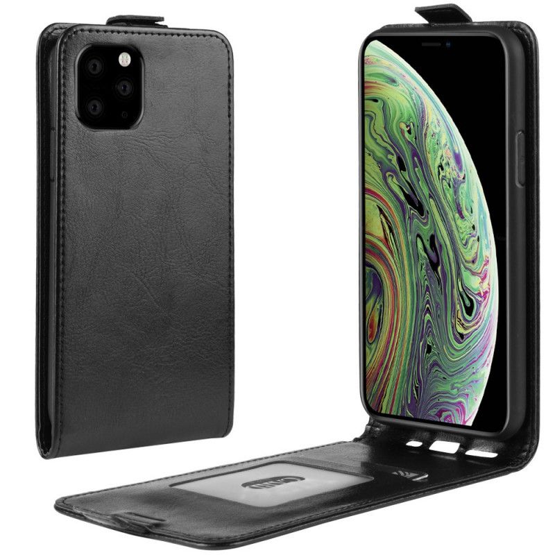 Lederhüllen iPhone 11 Pro Schwarz Retro-Faltung