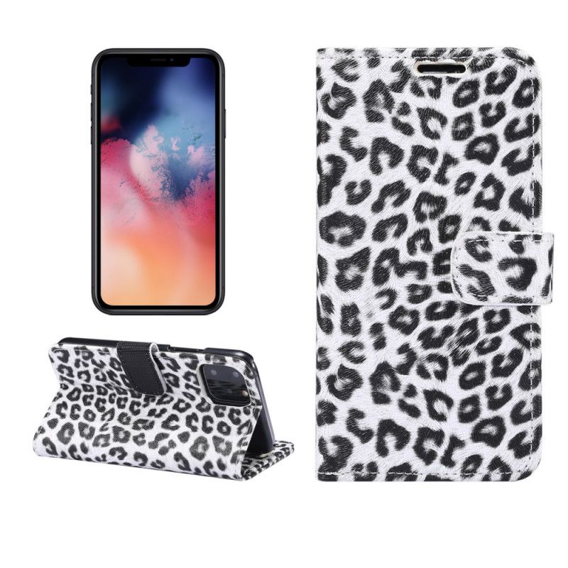 Lederhüllen iPhone 11 Pro Weiß Leopard