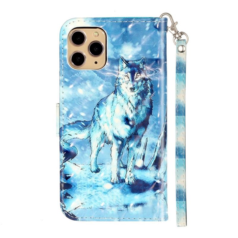 Lederhüllen iPhone 11 Pro Wolfslichtpunkte Mit Riemen