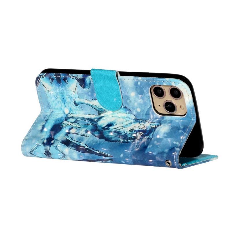 Lederhüllen iPhone 11 Pro Wolfslichtpunkte Mit Riemen