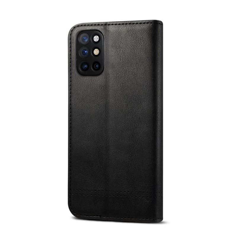 Flip Case OnePlus 8T Schwarz Genähter Ledereffekt