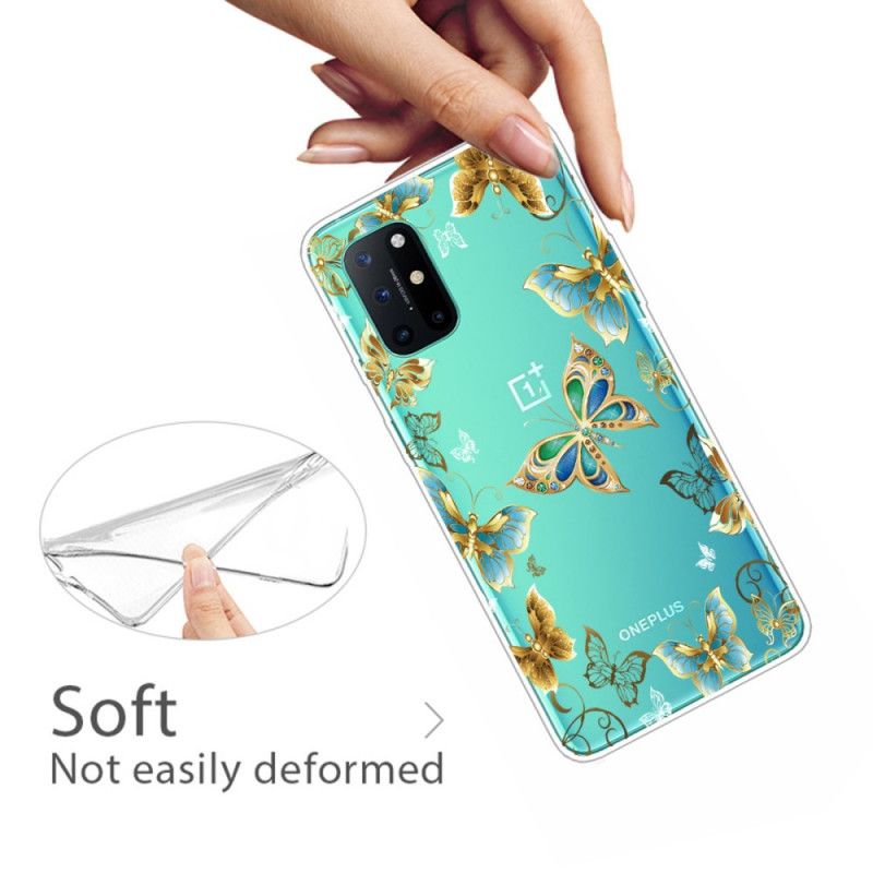 Hülle OnePlus 8T Gold Schmetterlinge