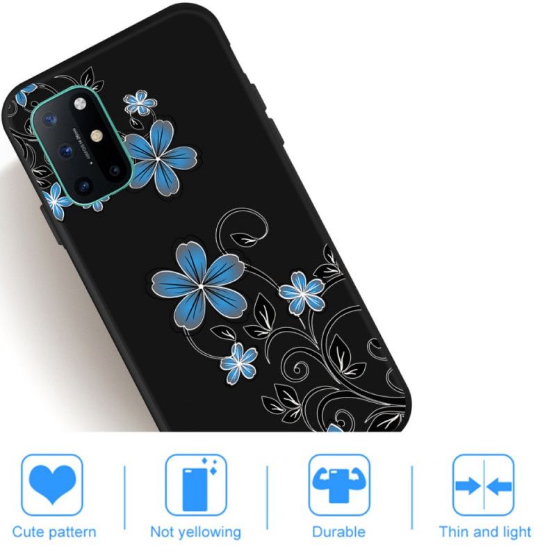 Hülle OnePlus 8T Handyhülle Blaue Blüten