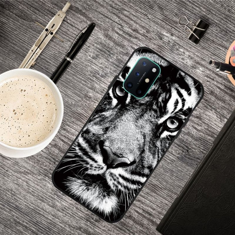 Hülle OnePlus 8T Handyhülle Schwarzweiss-Tiger