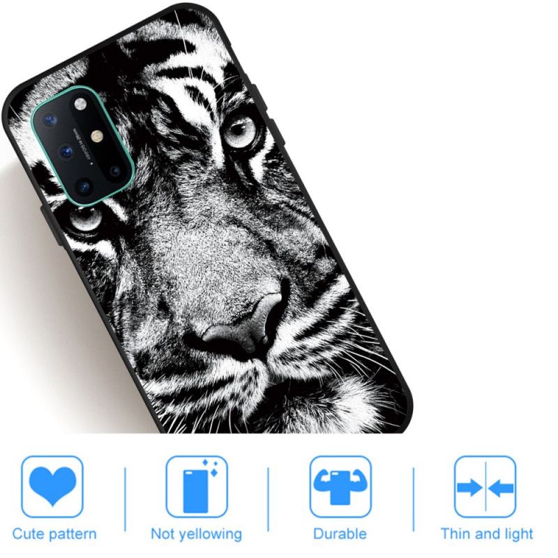 Hülle OnePlus 8T Handyhülle Schwarzweiss-Tiger