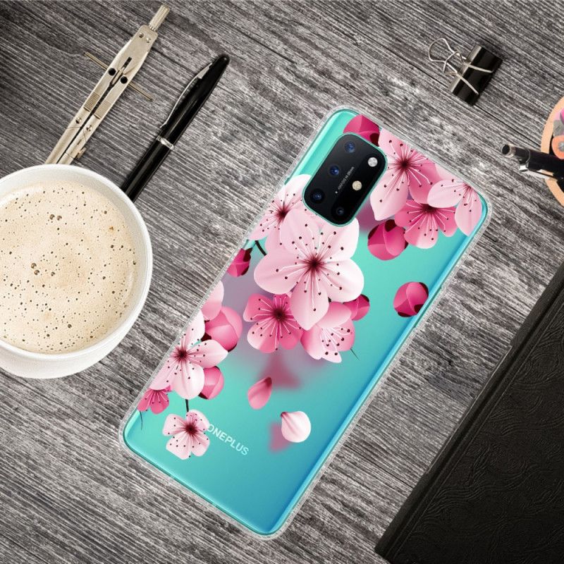 Hülle OnePlus 8T Magenta Premium Blumen