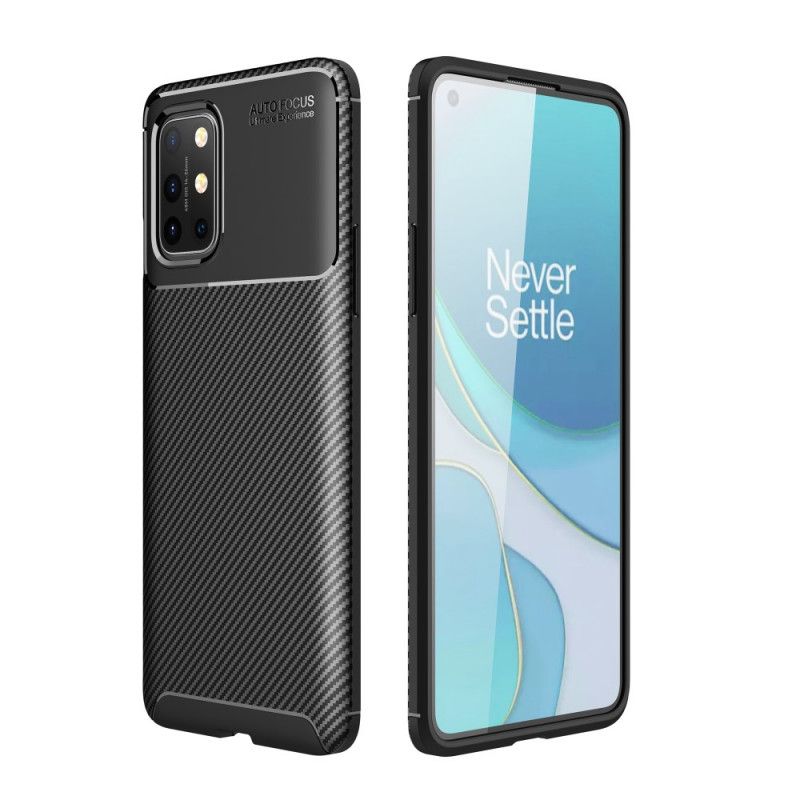 Hülle OnePlus 8T Schwarz Flexible Kohlefasertextur