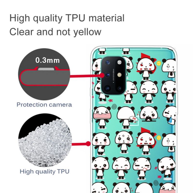 Hülle OnePlus 8T Transparente Lustige Pandas