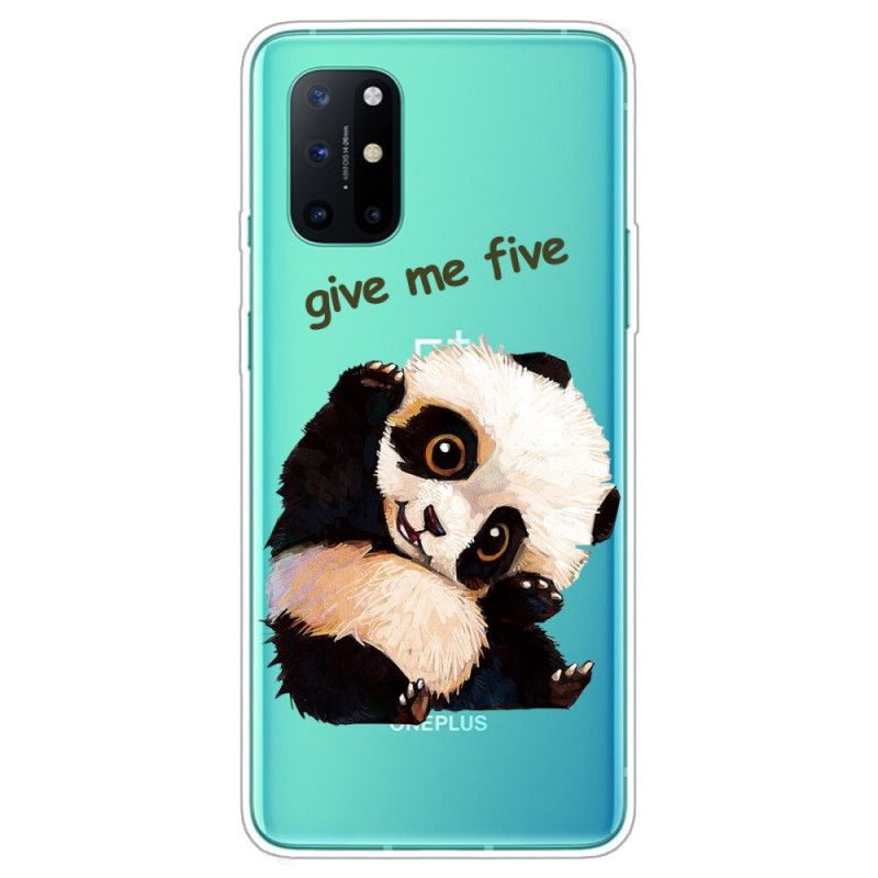 Hülle OnePlus 8T Transparenter Panda. Gib Mir Fünf