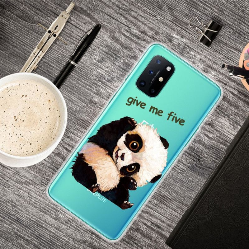 Hülle OnePlus 8T Transparenter Panda. Gib Mir Fünf