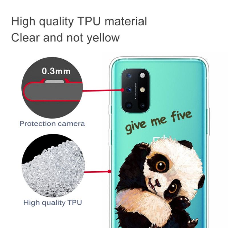 Hülle OnePlus 8T Transparenter Panda. Gib Mir Fünf