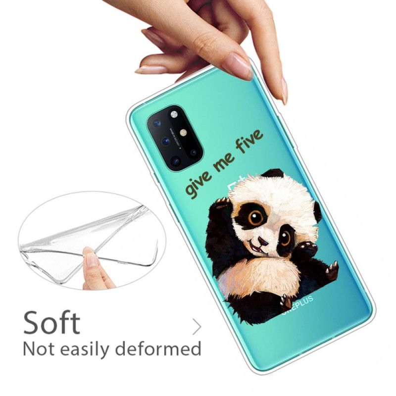 Hülle OnePlus 8T Transparenter Panda. Gib Mir Fünf