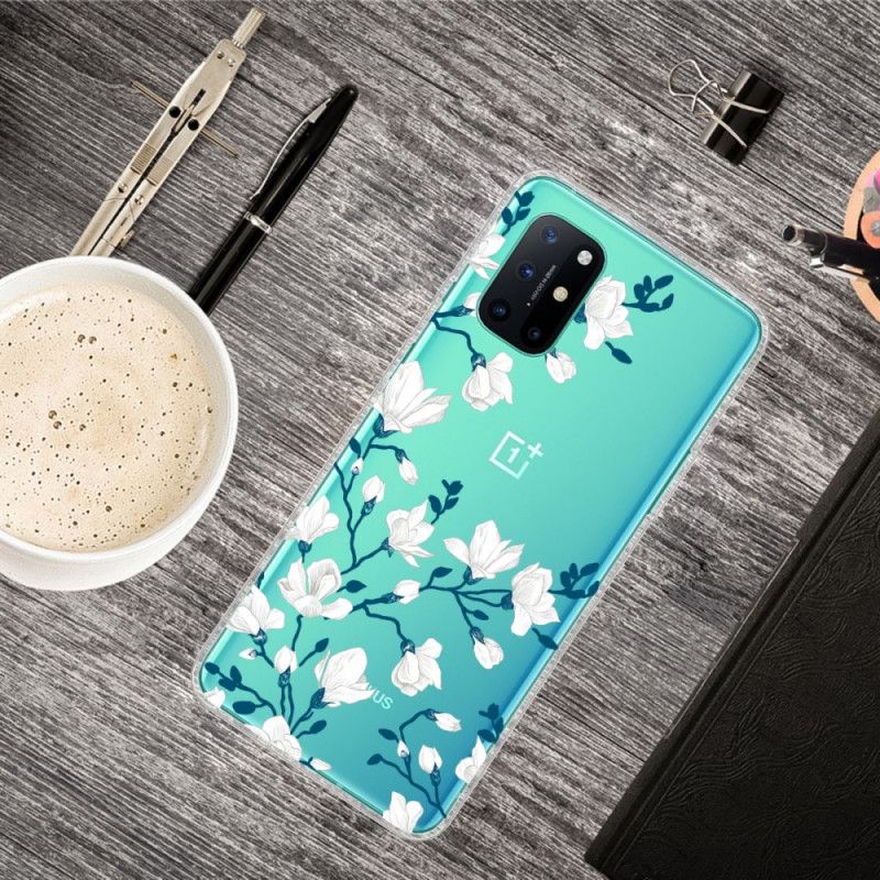 Hülle OnePlus 8T Weiße Blüten