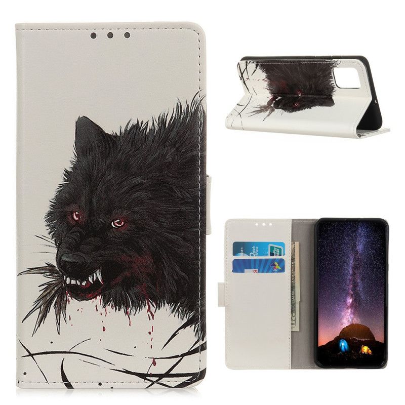 Lederhüllen OnePlus 8T Handyhülle Hungriger Wolf