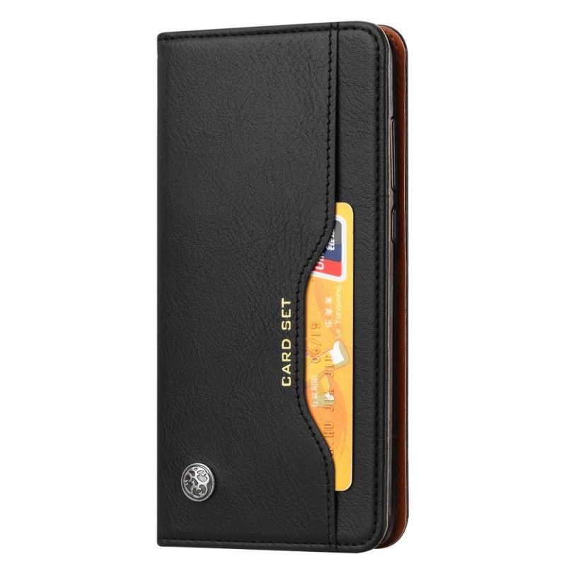 Flip Case Für Huawei P30 Schwarz Kartenhalter Aus Kunstleder