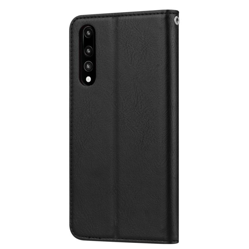 Flip Case Für Huawei P30 Schwarz Kartenhalter Aus Kunstleder