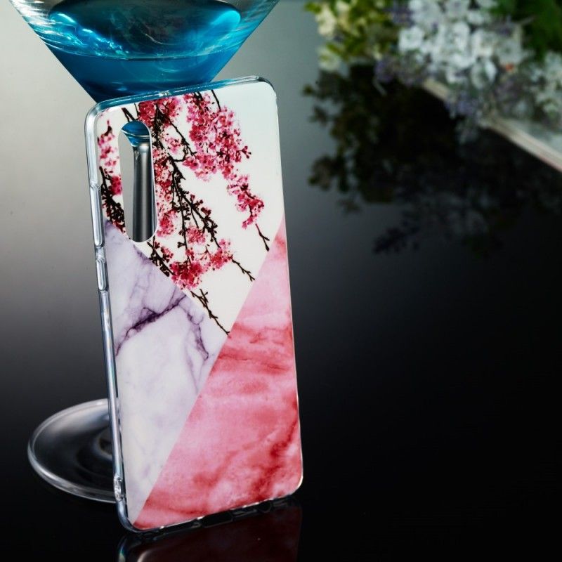 Hülle Für Huawei P30 Marmorierte Pflaumenblüte