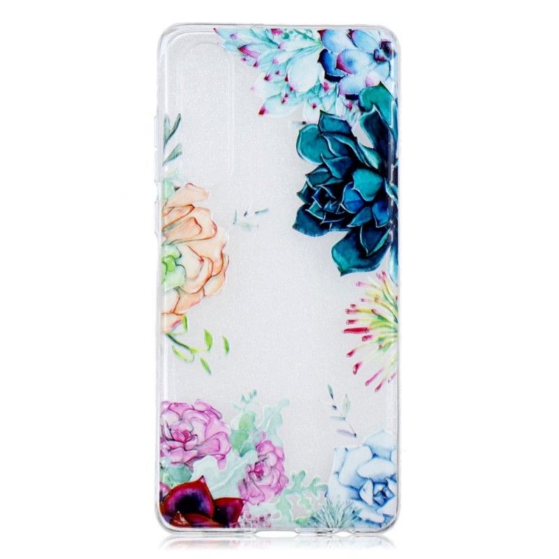 Hülle Für Huawei P30 Transparente Aquarellblumen