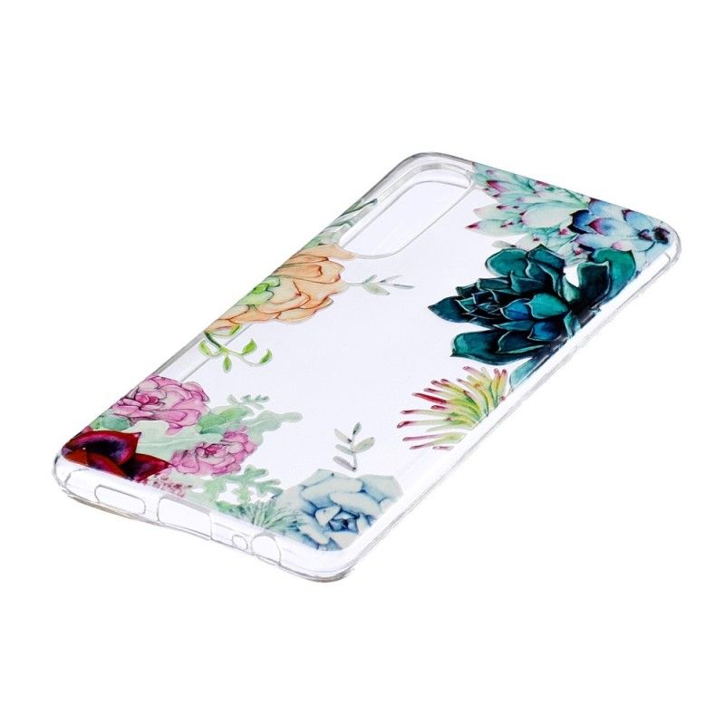 Hülle Für Huawei P30 Transparente Aquarellblumen