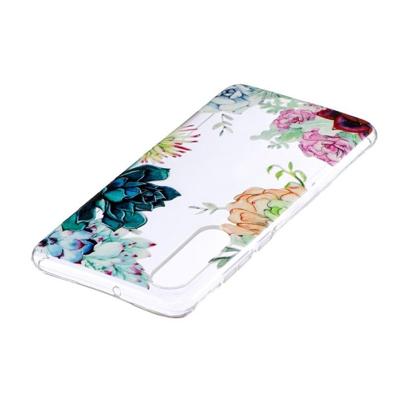 Hülle Für Huawei P30 Transparente Aquarellblumen