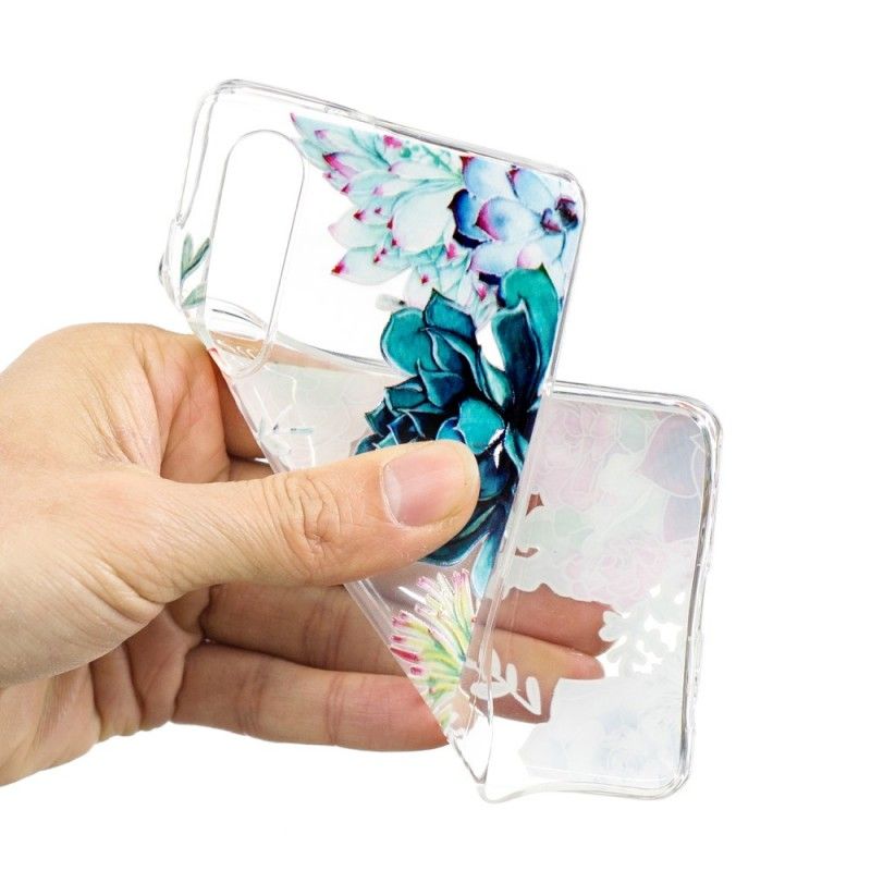 Hülle Für Huawei P30 Transparente Aquarellblumen
